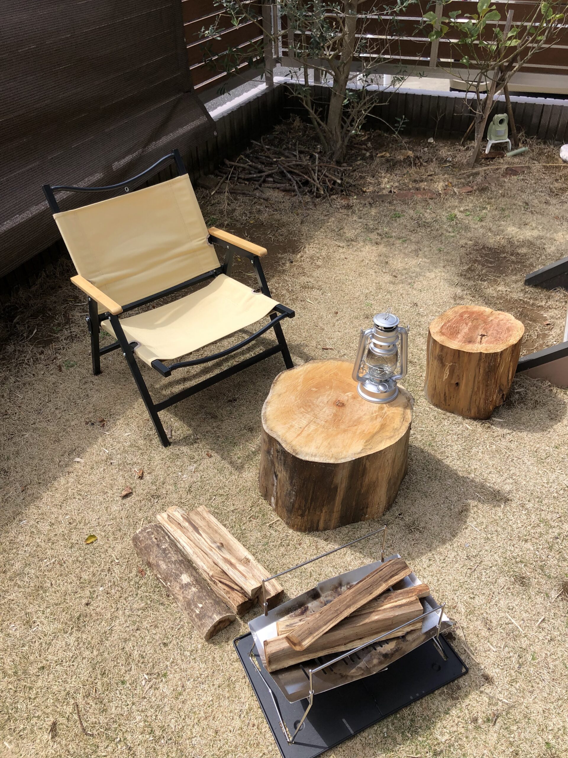 薪割り台 椅子 キャンプ
